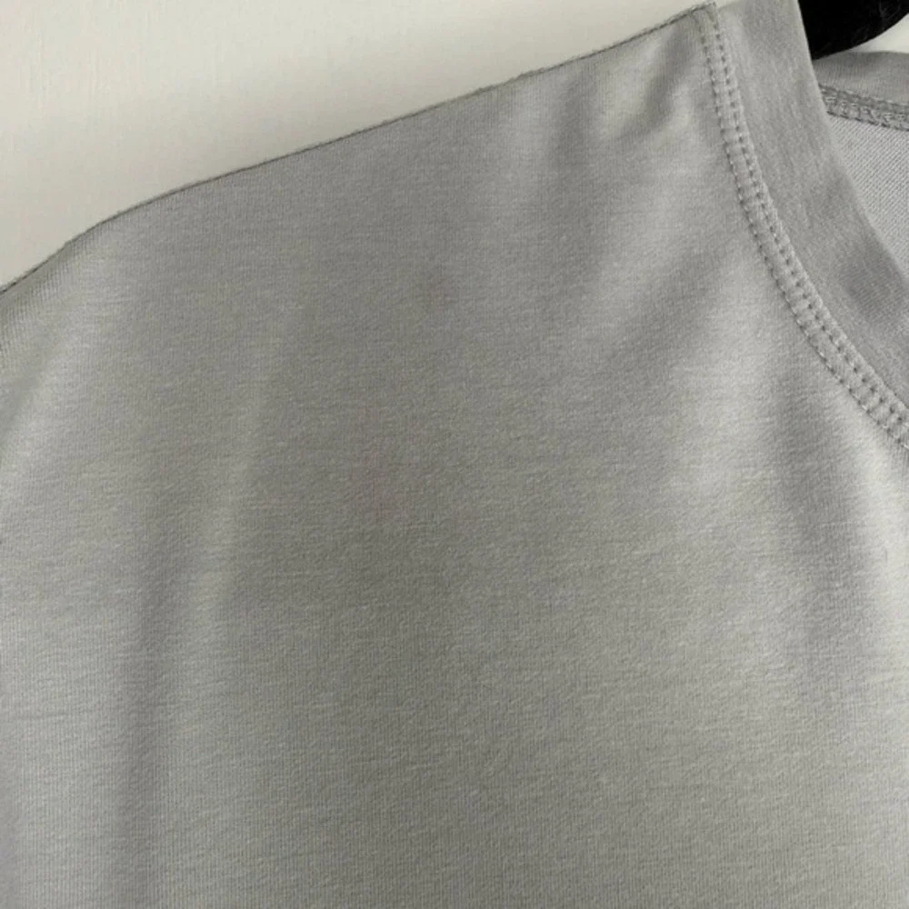 BYLT Premium Basics Drop Cut‎ Henley Lux Grey Short Sleeve Shirt Mens Large